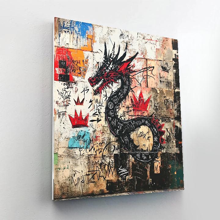 Jean Michel Basquiat Inspired Urban Dragon Graffiti Paint by numbers art