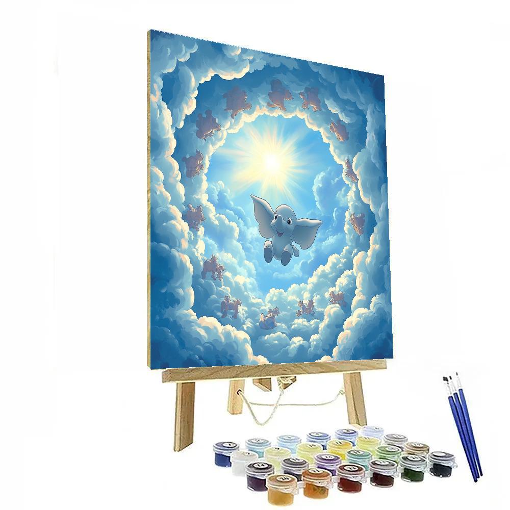 Dumbo Cloud Carousel Flight Disney Inspired painting number kit