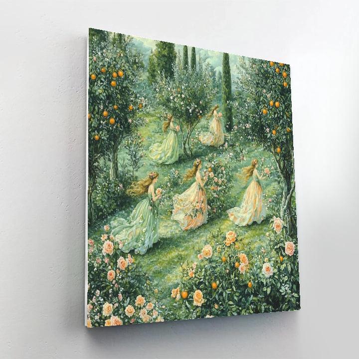 Sandro Botticelli Inspired Springtime Garden Nymphs Numbered painting kits