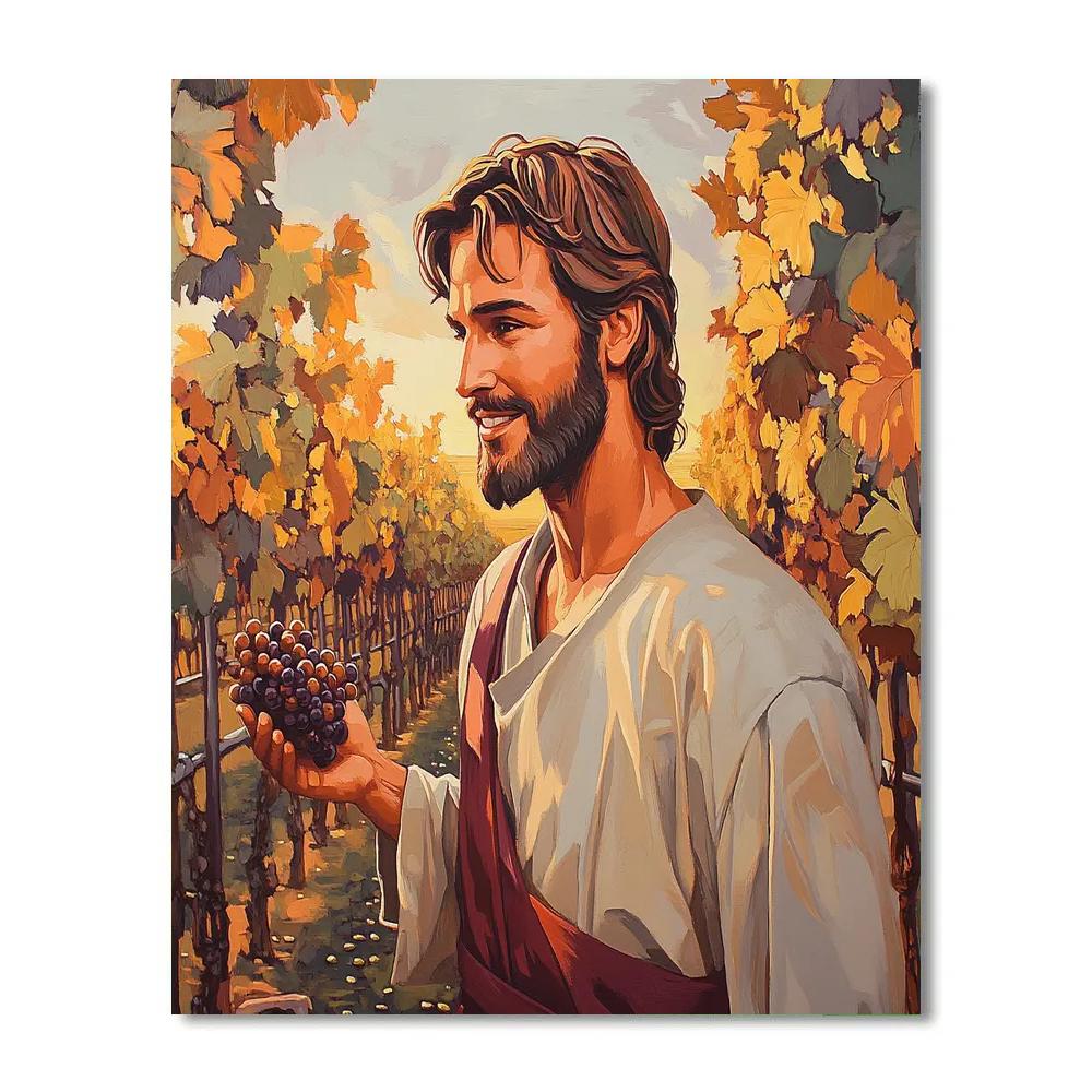Jesus In Vineyard Dawn Paint by numbers art