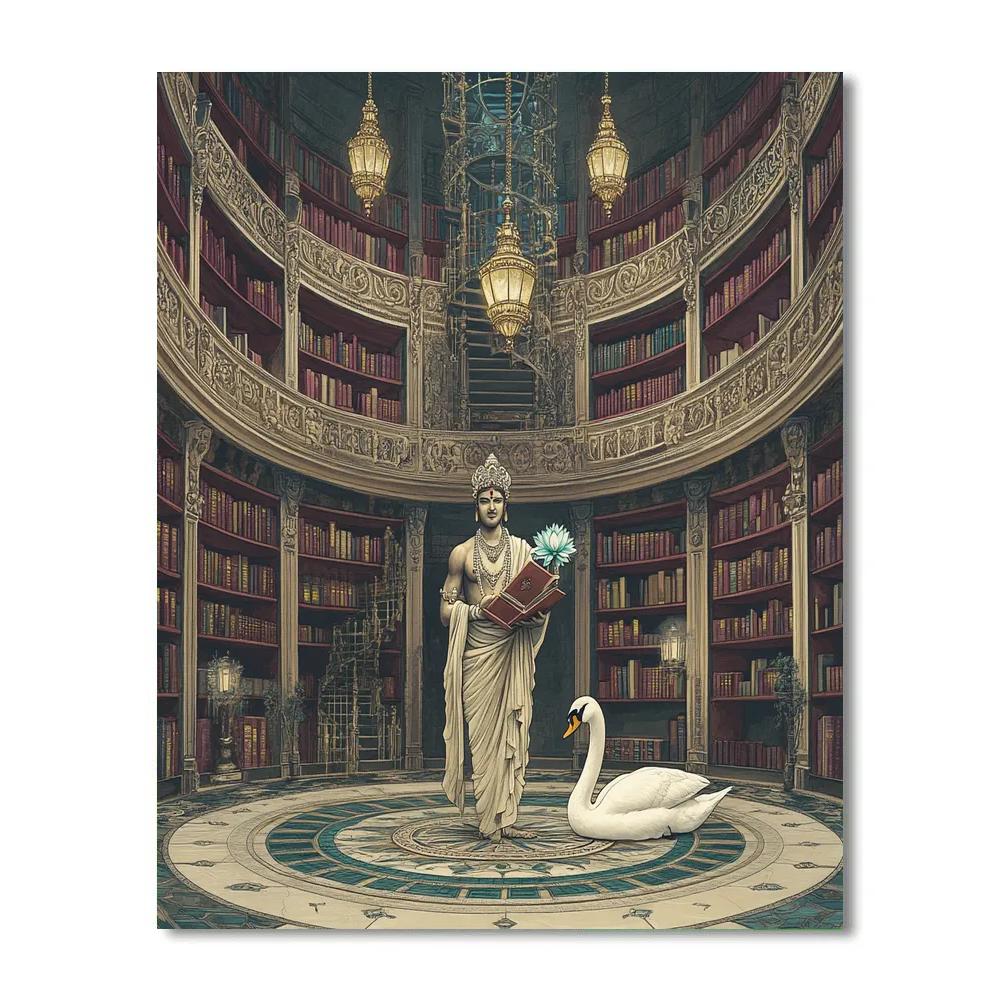 Brahma Crowned Library Atrium DIY paint by numbers
