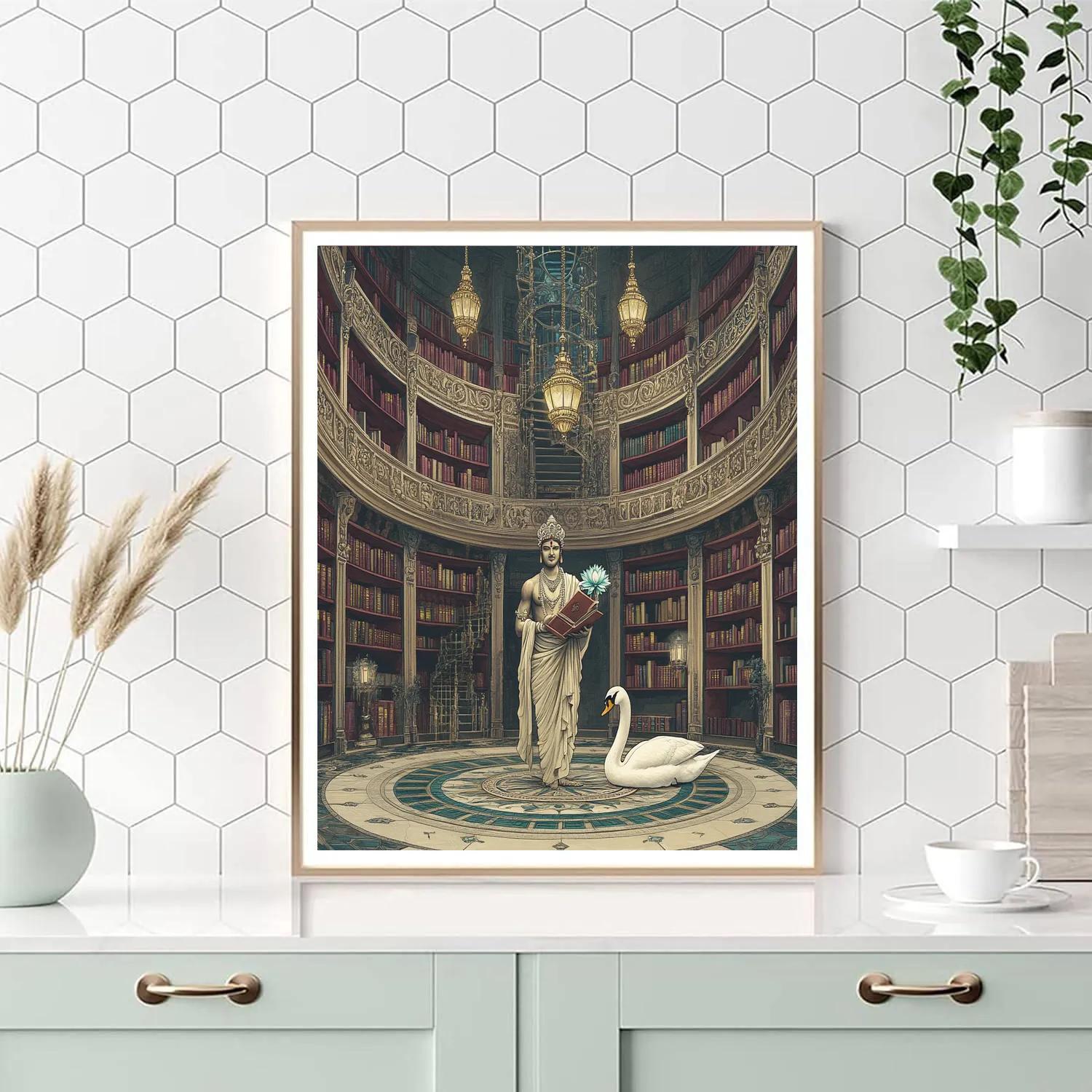 Brahma Crowned Library Atrium DIY paint by numbers