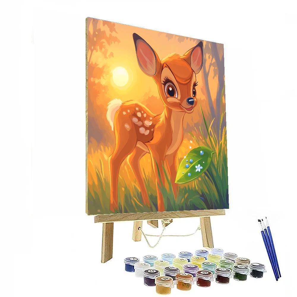 Bambi Spring Meadow Dew Drops Disney Inspired Number painting