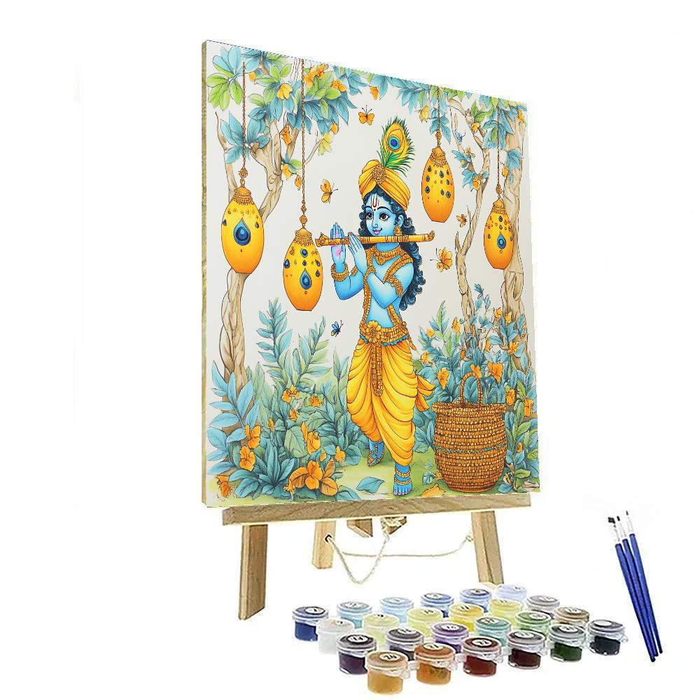 Krishna In The Mango Grove Sound Garden paint by numbers
