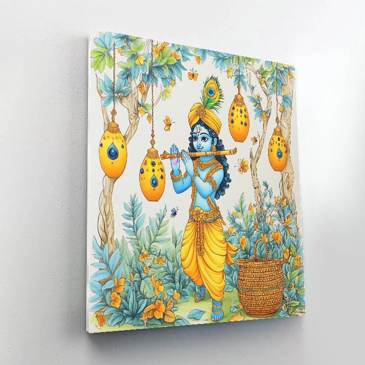 Krishna In The Mango Grove Sound Garden paint by numbers