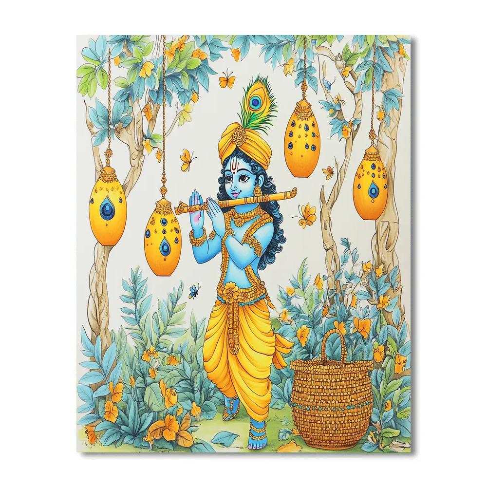 Krishna In The Mango Grove Sound Garden paint by numbers