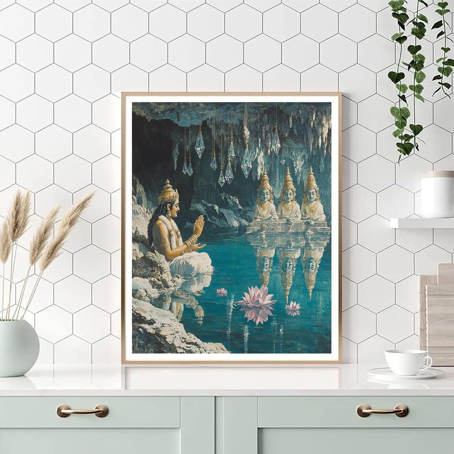 Brahma Echoes In Crystal Cave Pool paint by numbers