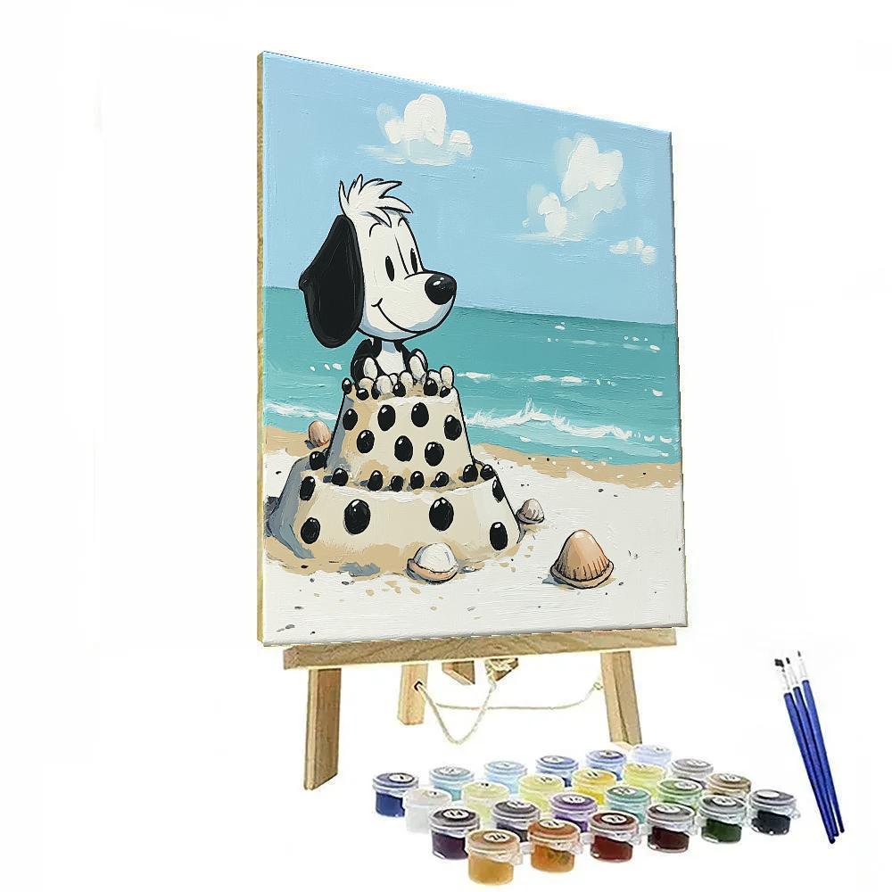 Pongo Puppy Polka Dot Beach Day Disney Inspired paint by number