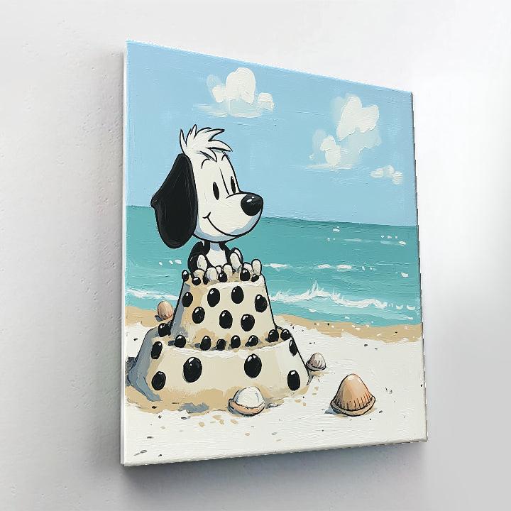 Pongo Puppy Polka Dot Beach Day Disney Inspired paint by number