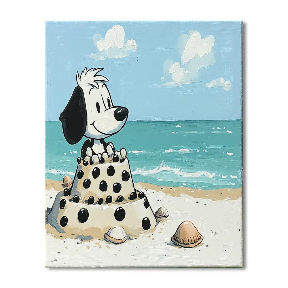 Pongo Puppy Polka Dot Beach Day Disney Inspired paint by number