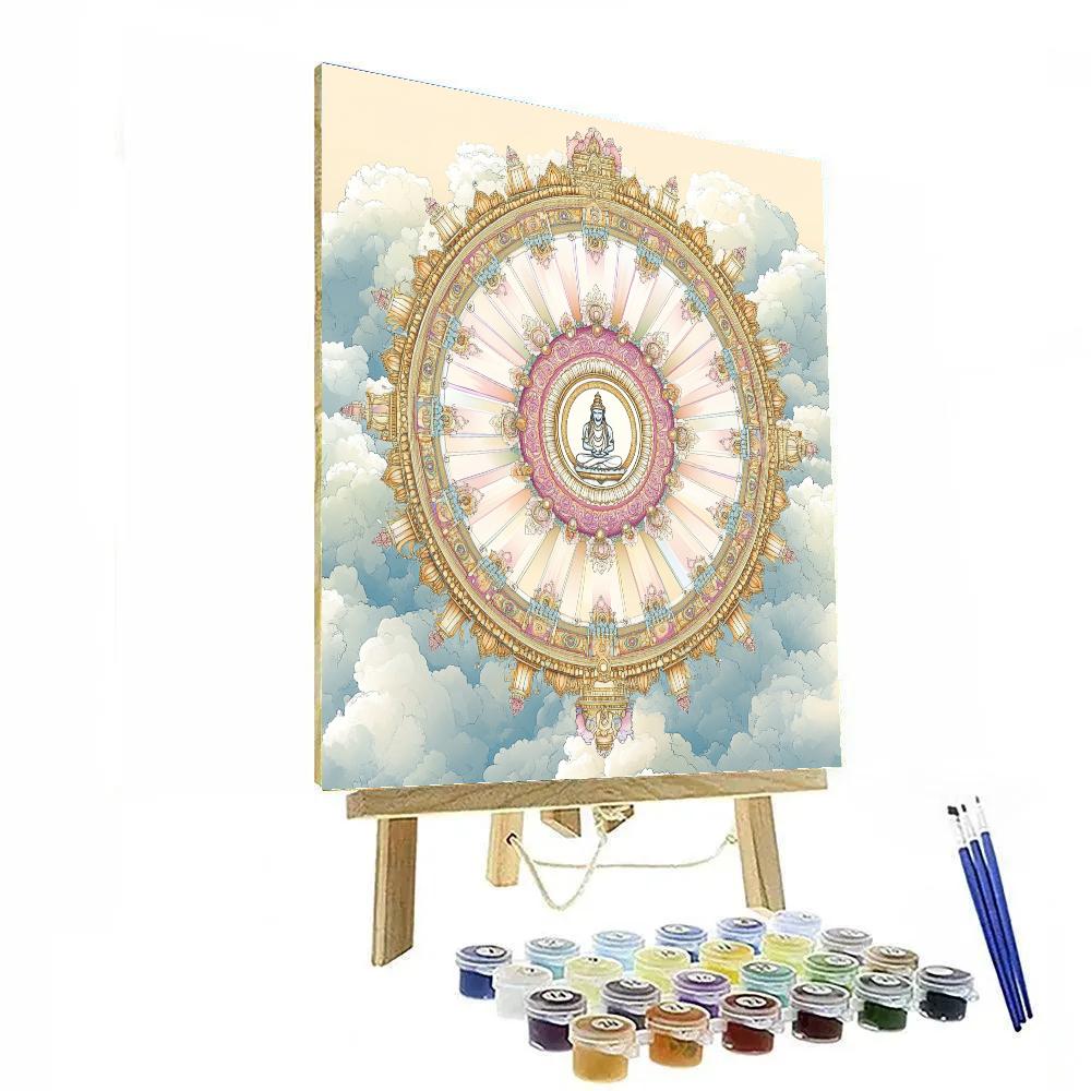 Sudarsana Chakra As A Celestial Wheel Temple Numbered painting kits