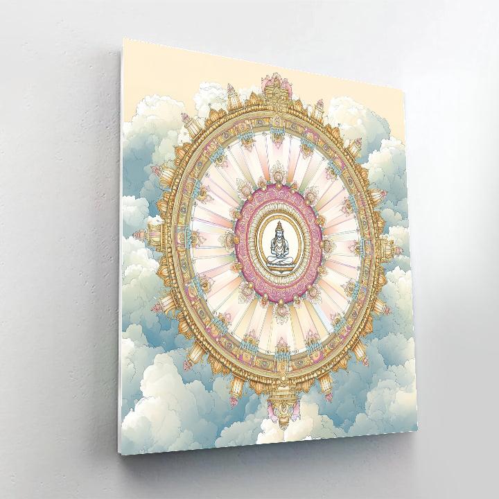 Sudarsana Chakra As A Celestial Wheel Temple Numbered painting kits