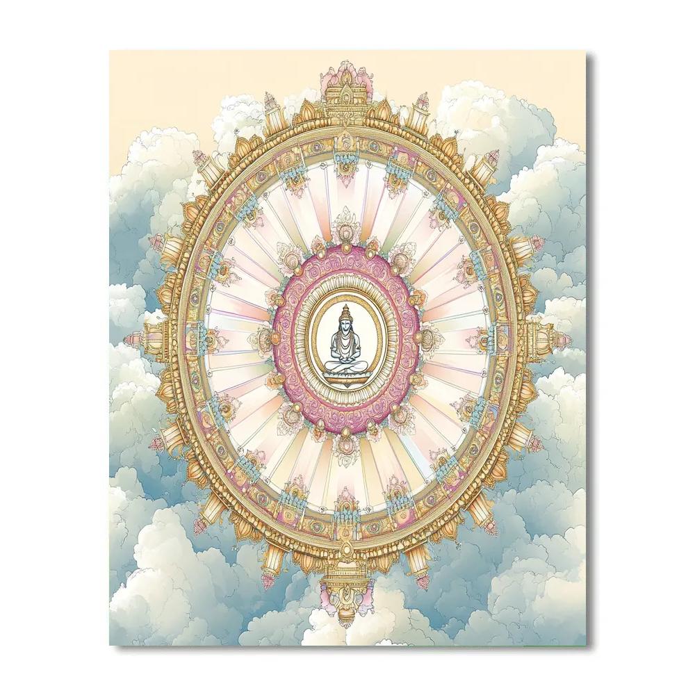 Sudarsana Chakra As A Celestial Wheel Temple Numbered painting kits