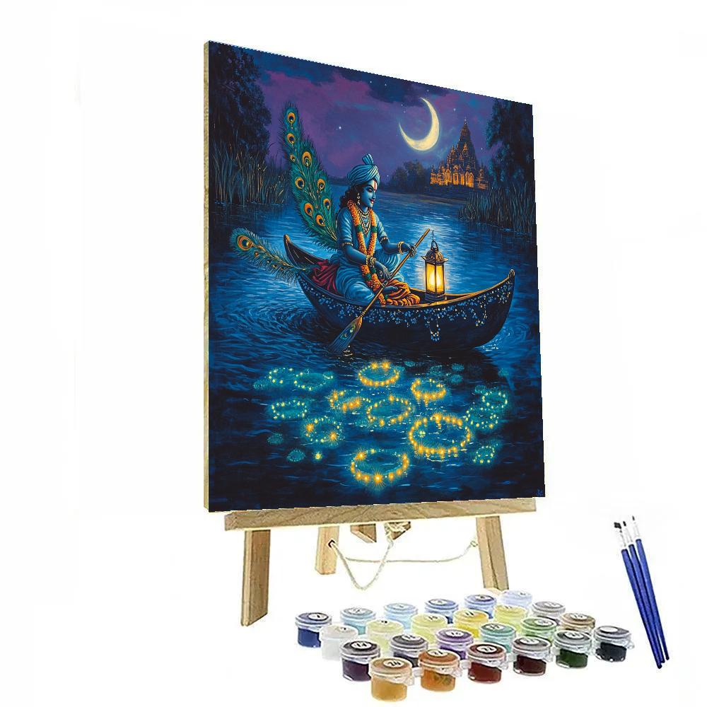 Krishna And The Lantern Fish River Parade DIY paint by numbers