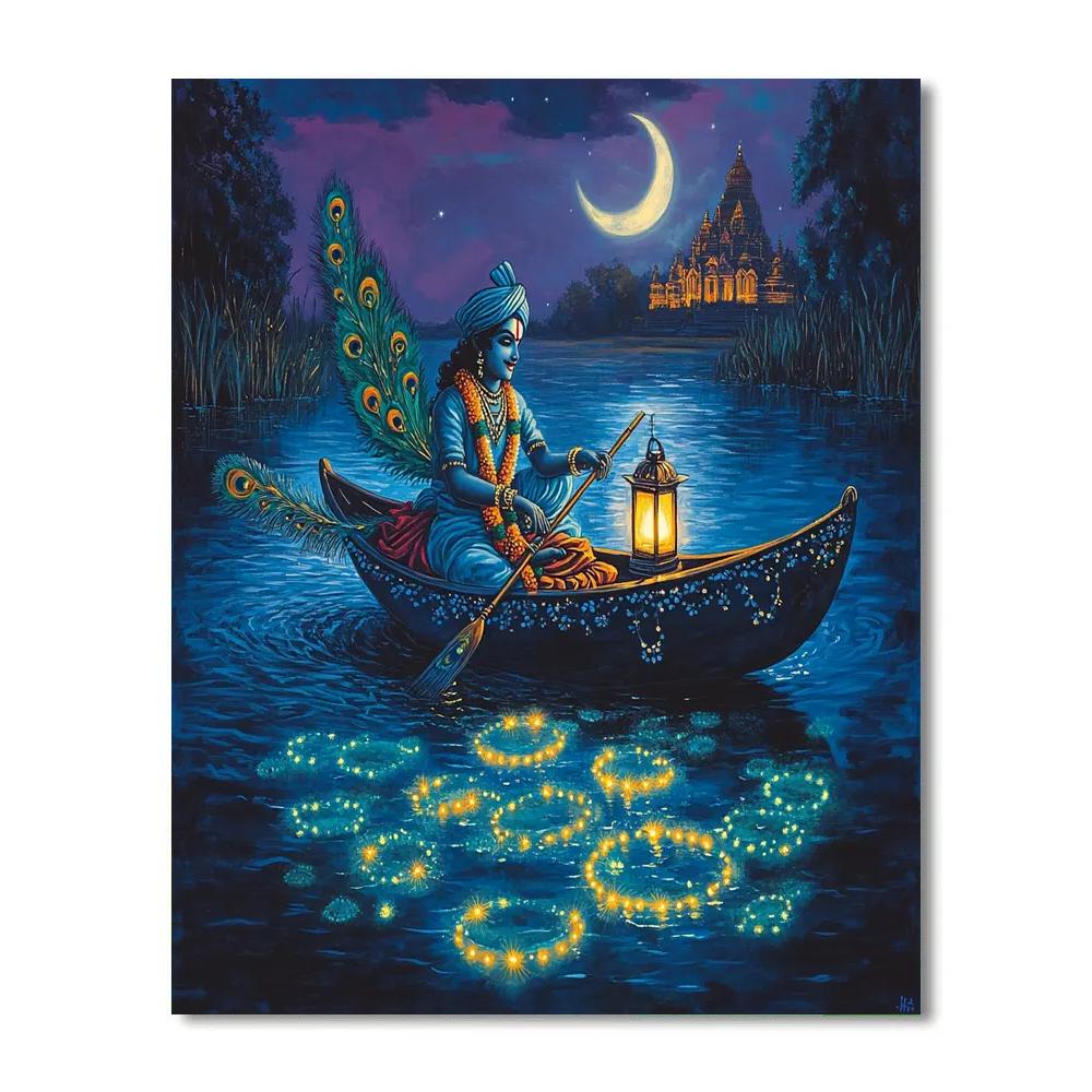 Krishna And The Lantern Fish River Parade DIY paint by numbers