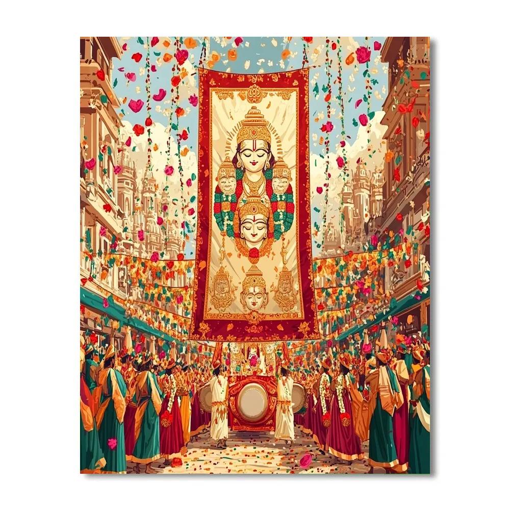Ceremonial Parade With Brahma Banner Paint by numbers kits