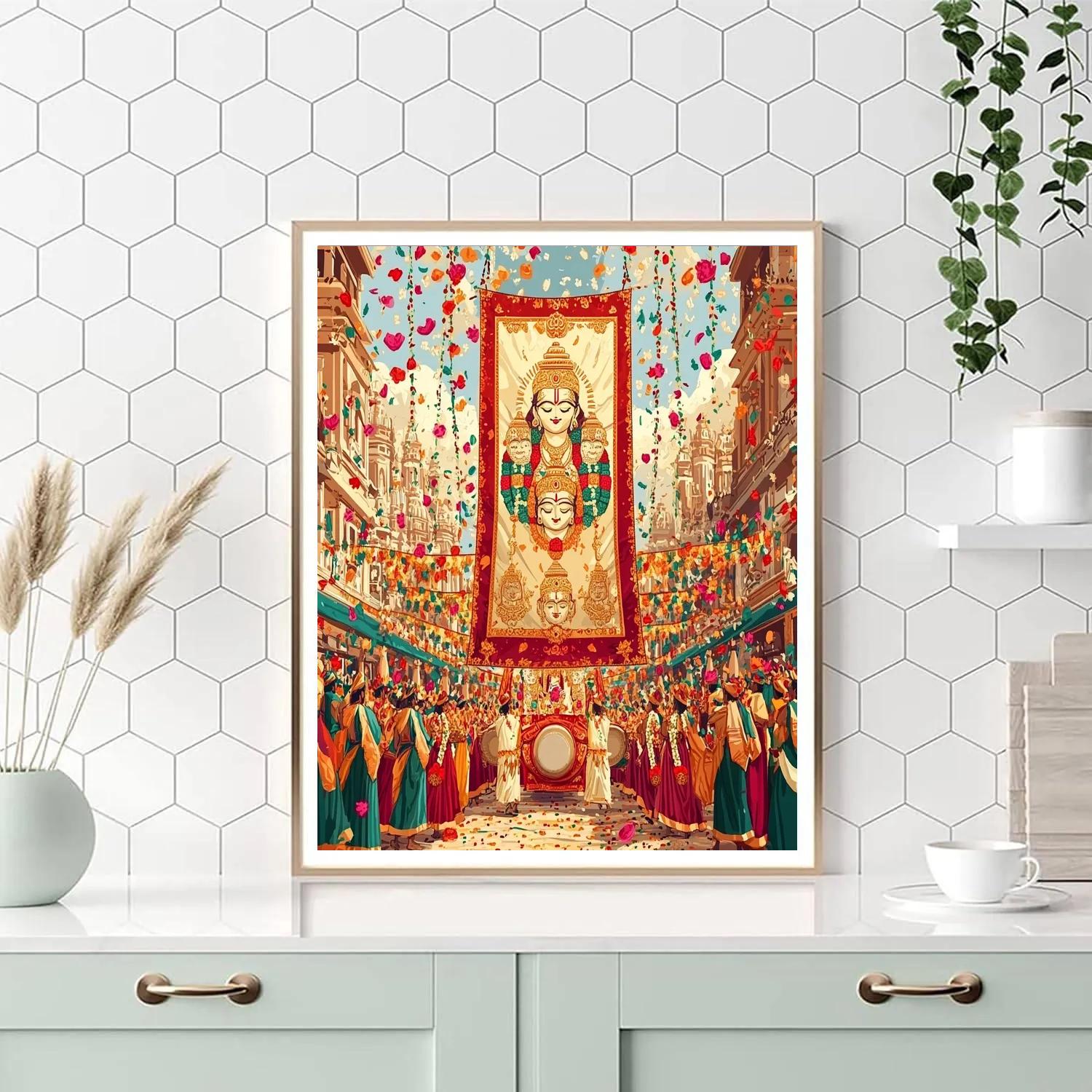Ceremonial Parade With Brahma Banner Paint by numbers kits