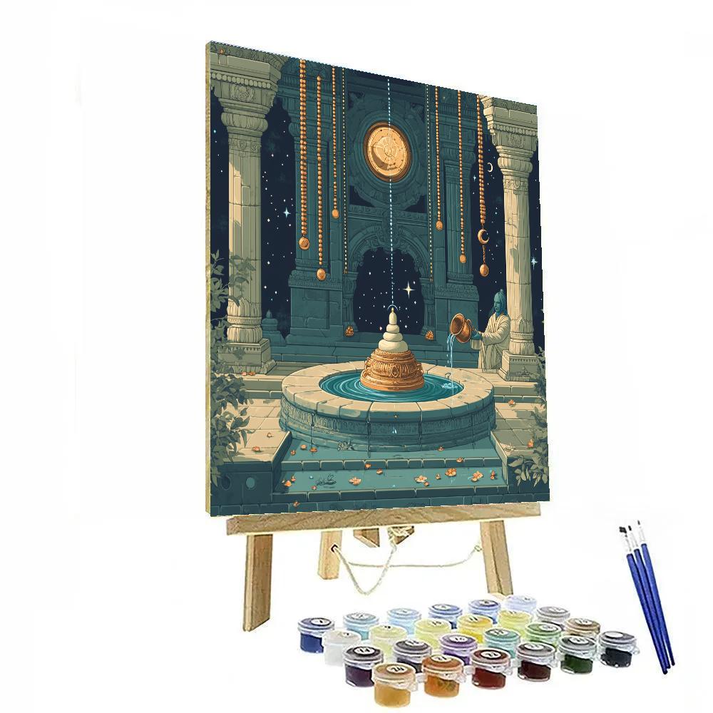 Temple Observatory In Shiva Midnight Blue Number painting