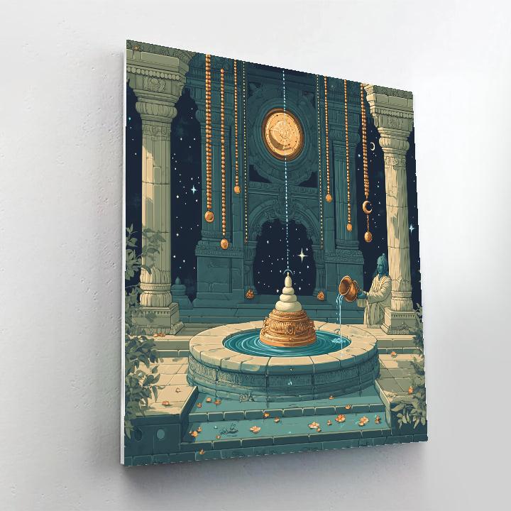 Temple Observatory In Shiva Midnight Blue Number painting