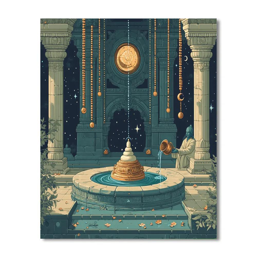 Temple Observatory In Shiva Midnight Blue Number painting