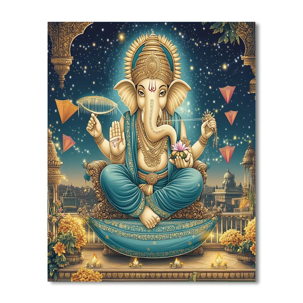 Sky Loom Ganesha Procession painting number kit