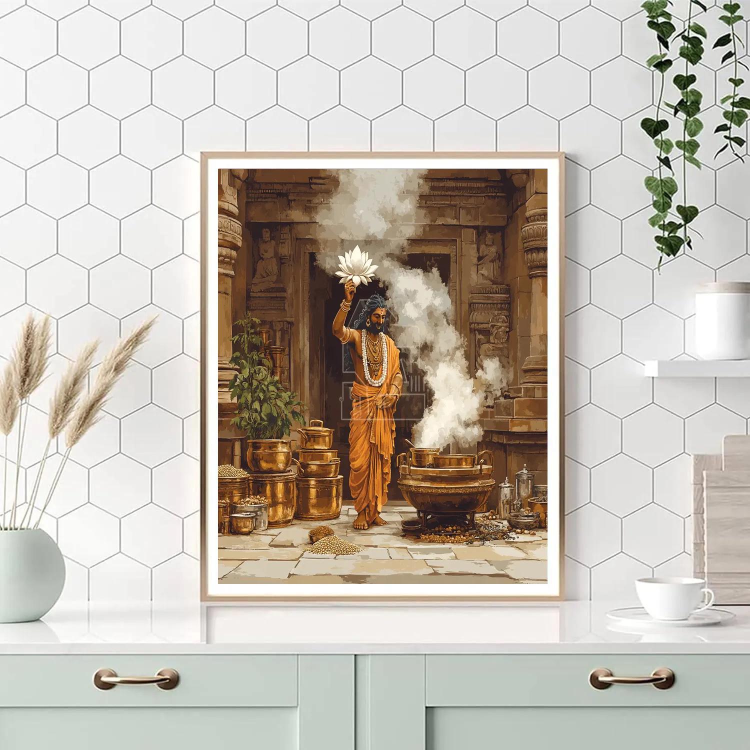 Brahma Temple Kitchen Blessing Paint by numbers art