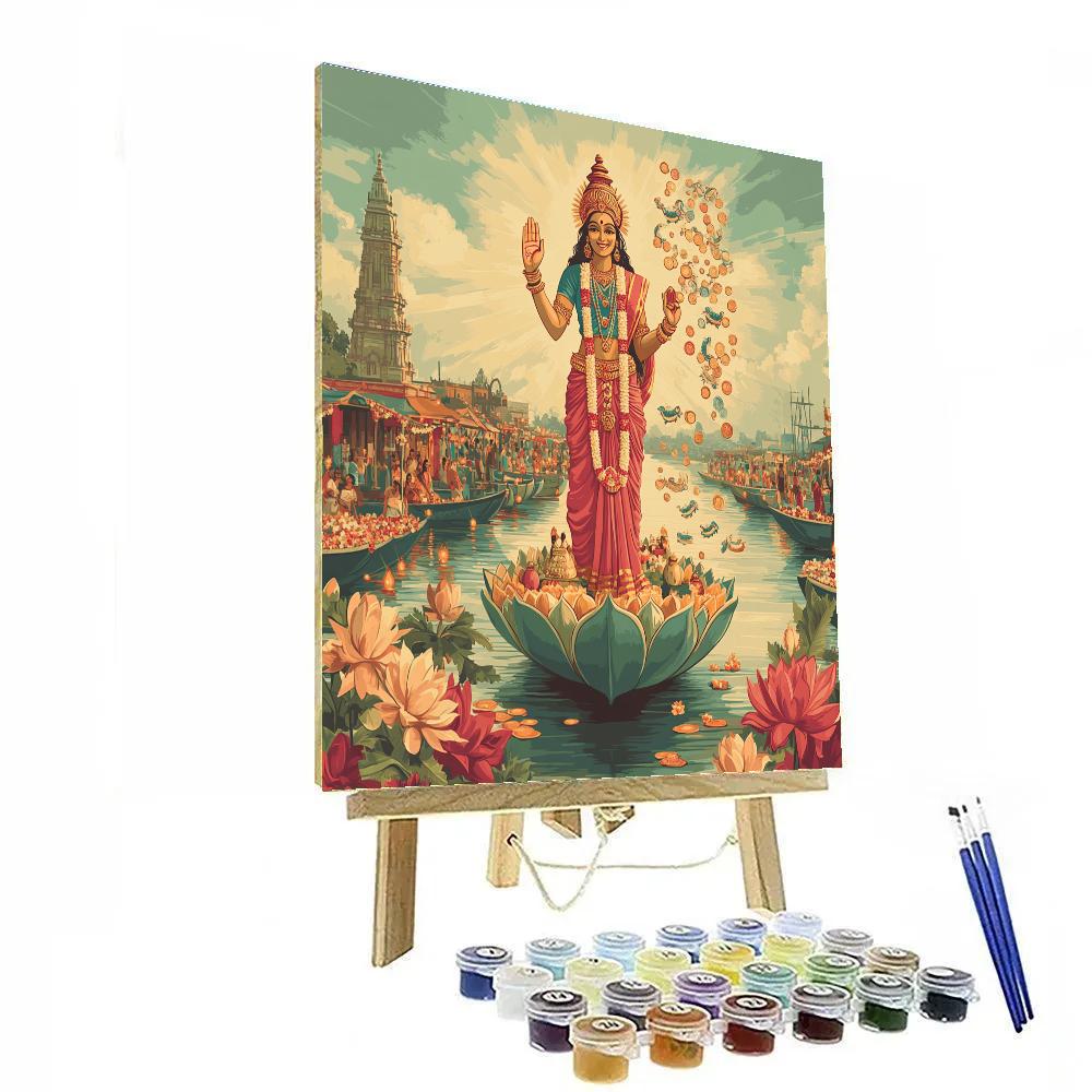 River Market Blessing With Lakshmi paint by color