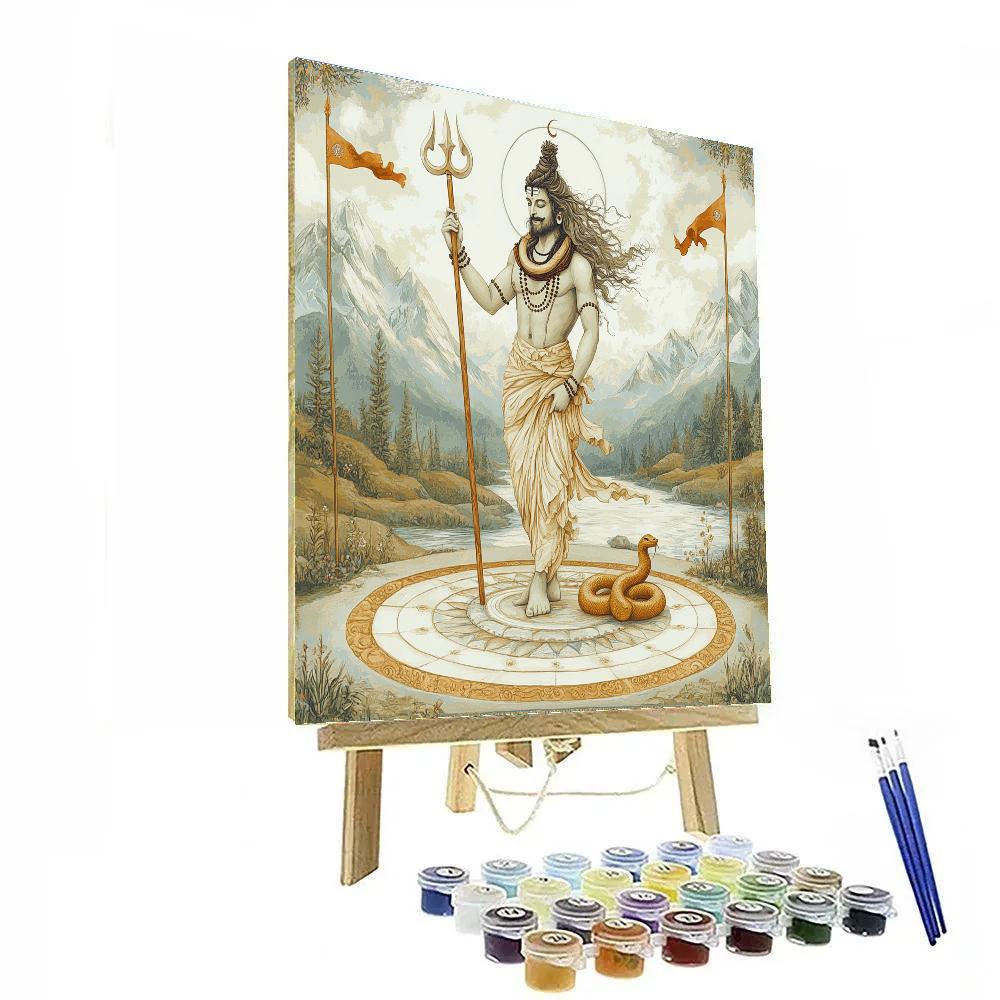 Ash White Shiva Compass Of The Four Winds Paint by numbers kits