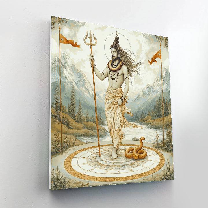 Ash White Shiva Compass Of The Four Winds Paint by numbers kits