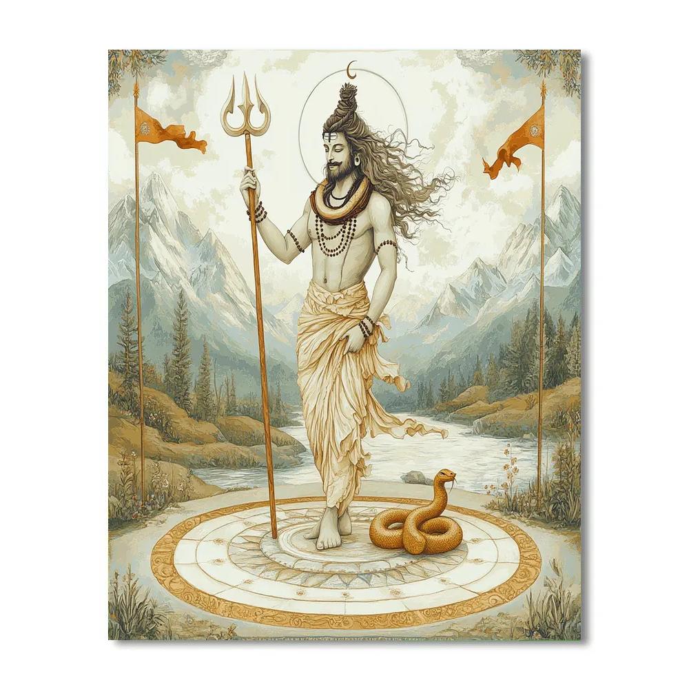 Ash White Shiva Compass Of The Four Winds Paint by numbers kits