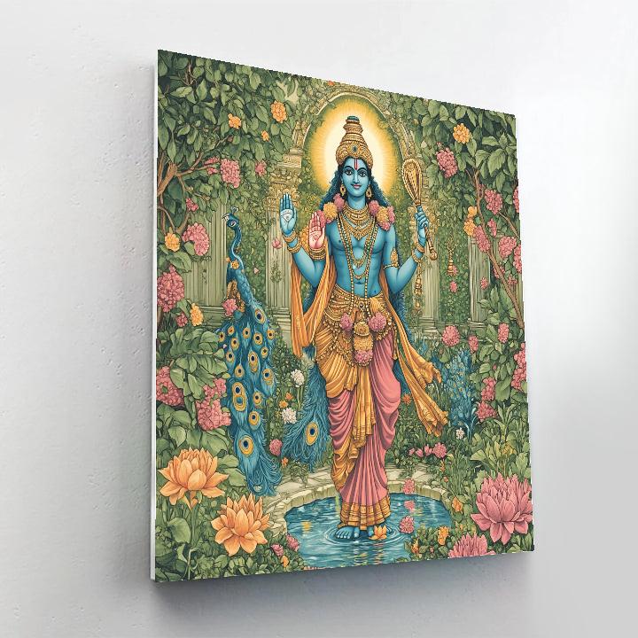Vishnu In Vaikuntha Garden Of Eternal Spring paint by color