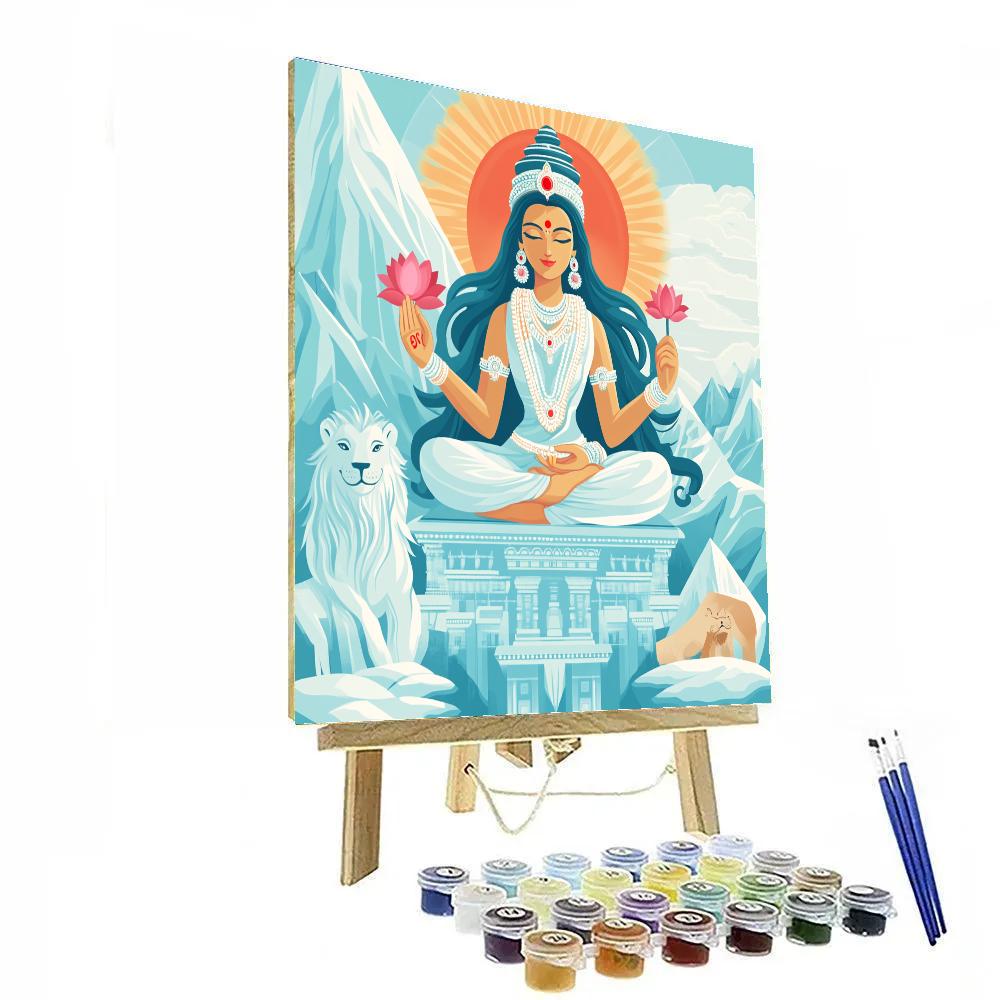 Parvati Of The Snow Lion Peak Paint by numbers art