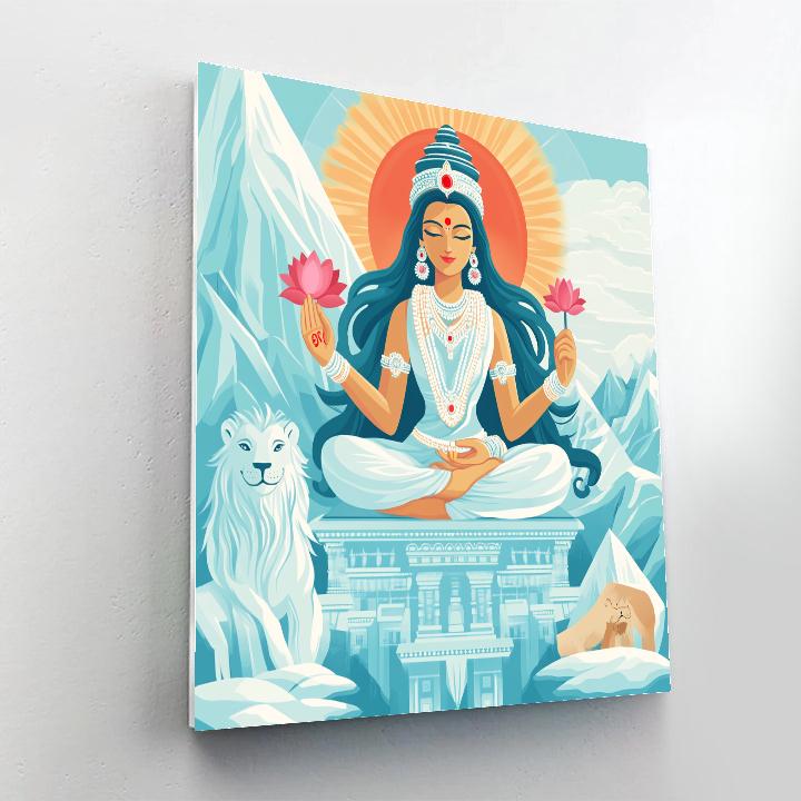 Parvati Of The Snow Lion Peak Paint by numbers art