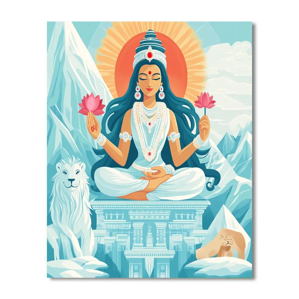Parvati Of The Snow Lion Peak Paint by numbers art