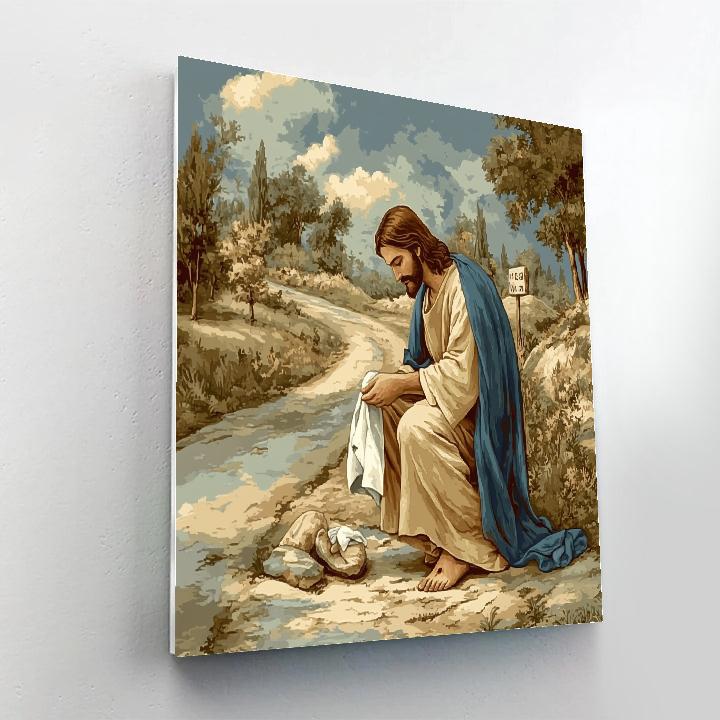 Roadside Compassion Jesus Number painting
