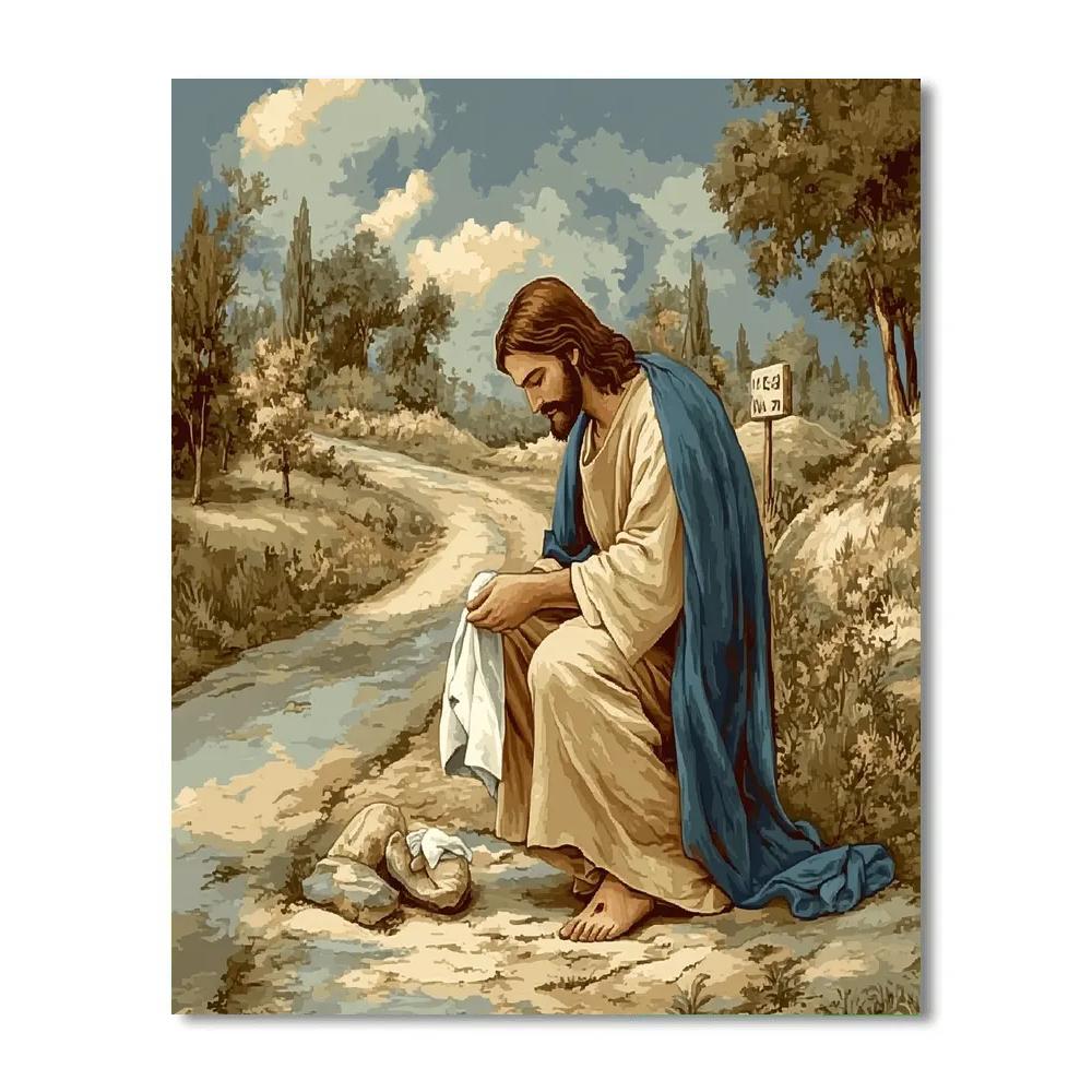 Roadside Compassion Jesus Number painting