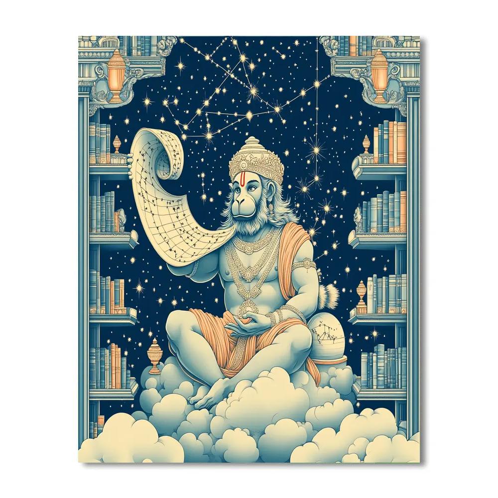 Sky Library Of Hanuman Maps Number painting