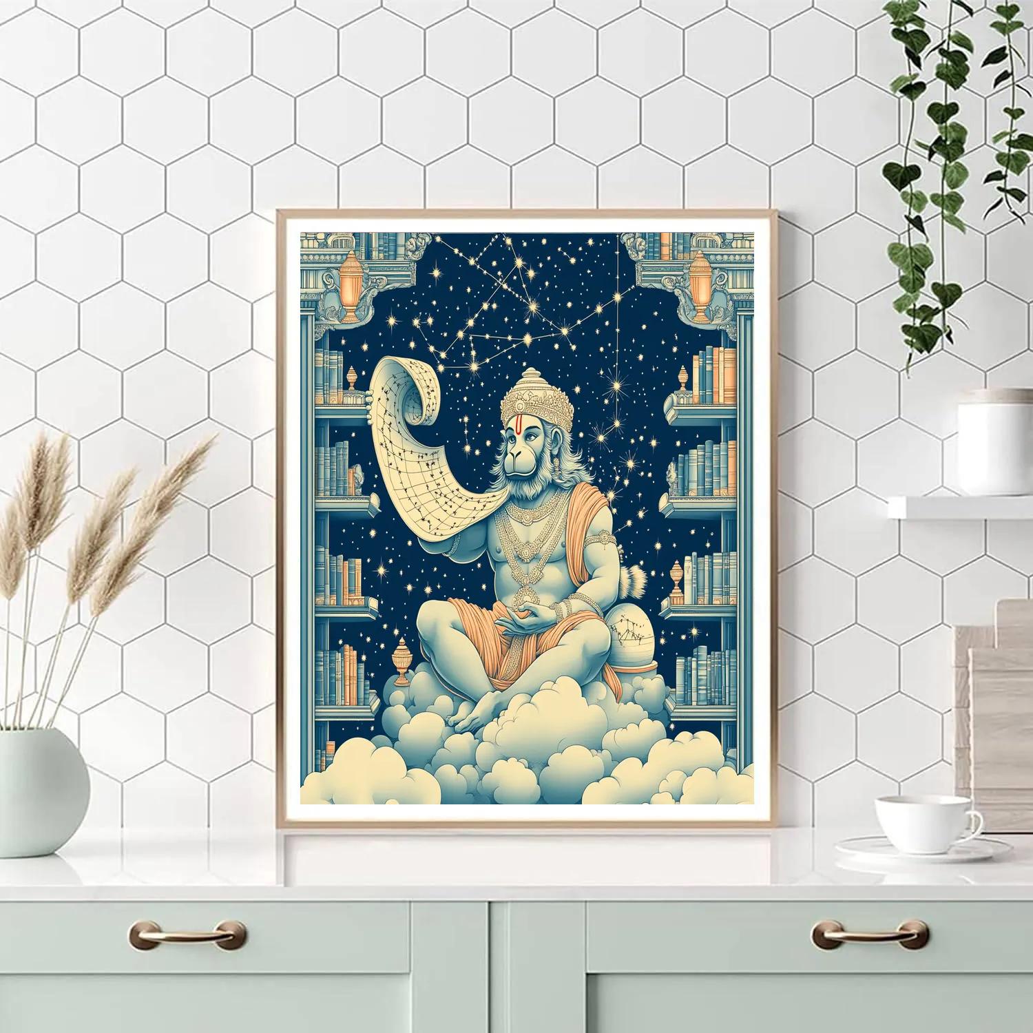 Sky Library Of Hanuman Maps Number painting