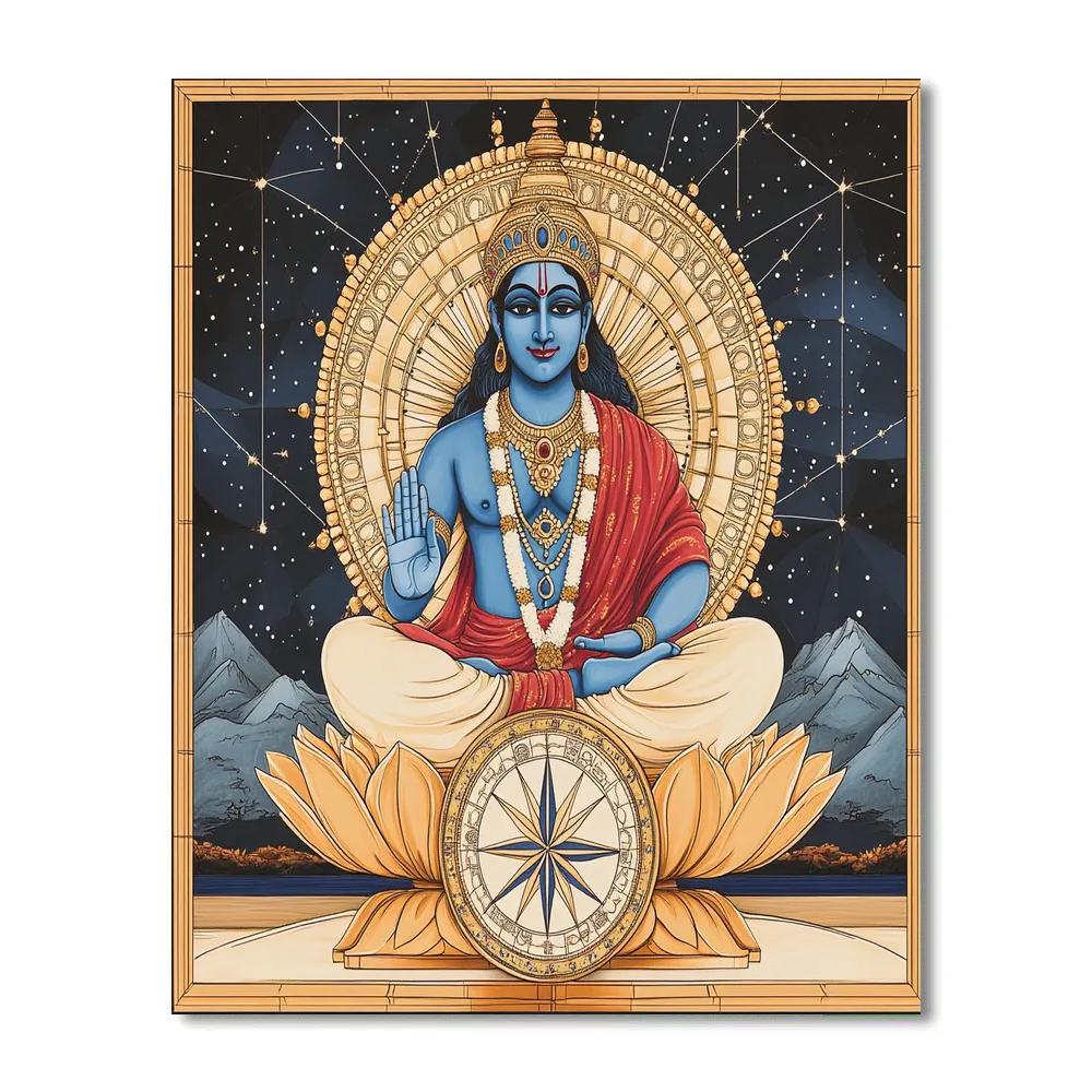 Vishnu Blessing A Cosmic Compass For Travelers Numbered painting kits