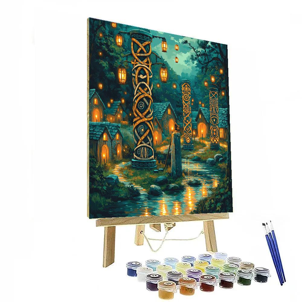 Festival Lanterns In Celtic Knotwork painting number kit