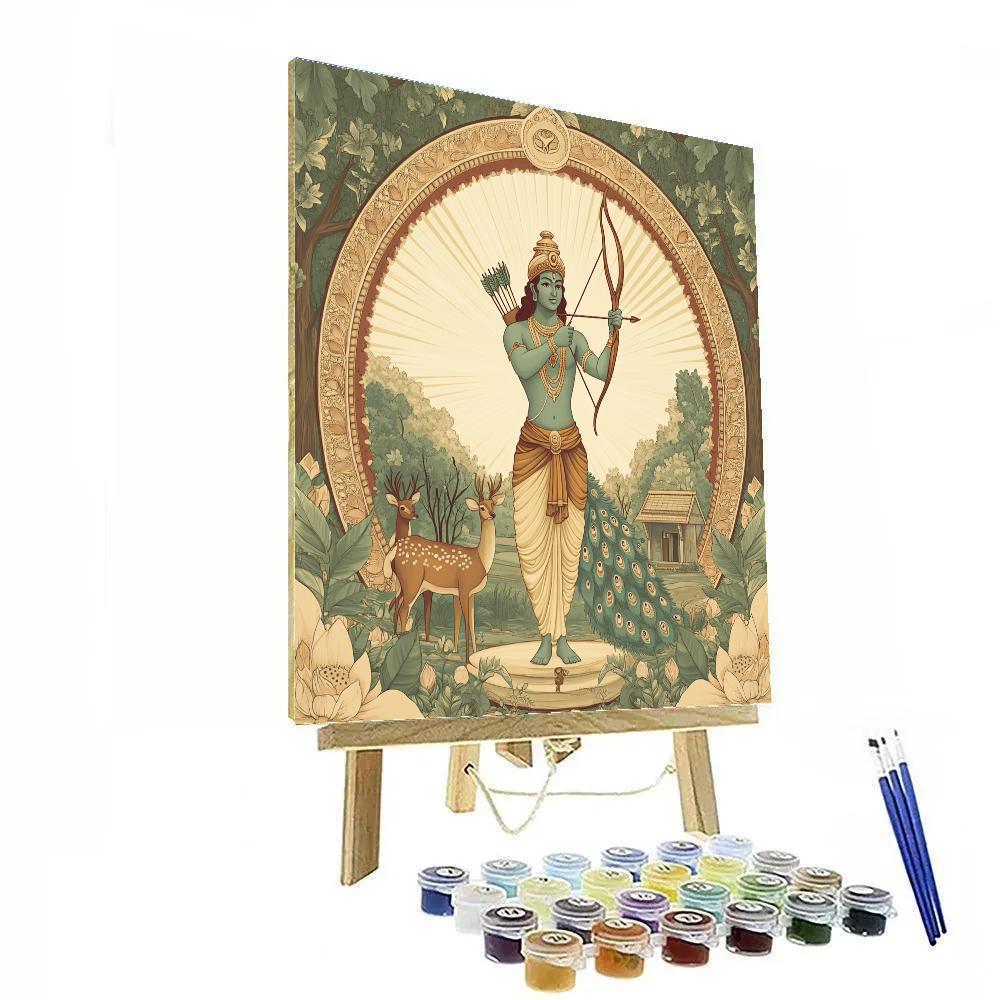 Forest Mandala With Rama At Dawn Paint by numbers kits