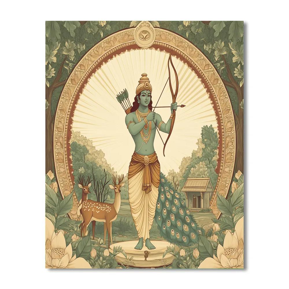 Forest Mandala With Rama At Dawn Paint by numbers kits