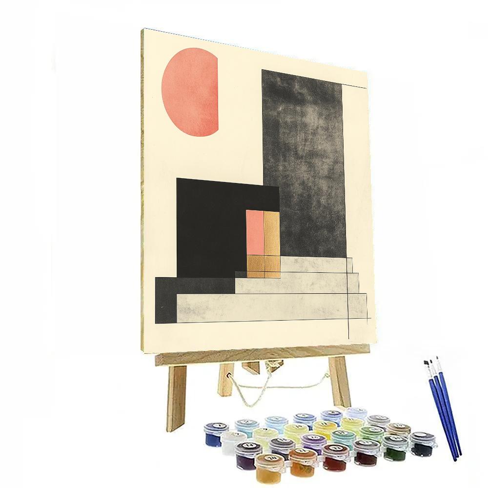 Kazimir Malevich Inspired Event Horizon Silence Grid Number painting