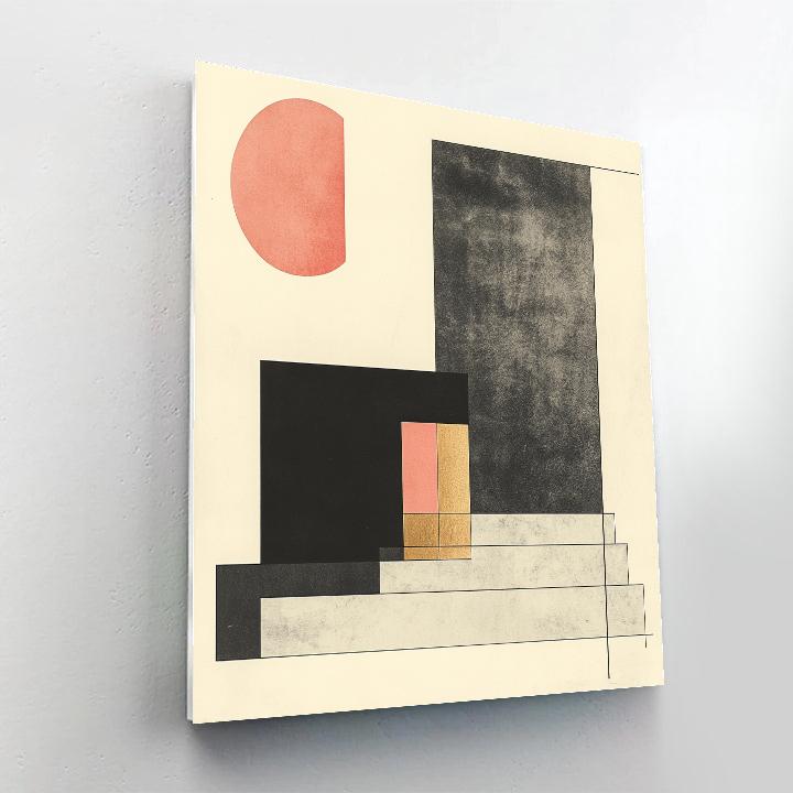 Kazimir Malevich Inspired Event Horizon Silence Grid Number painting