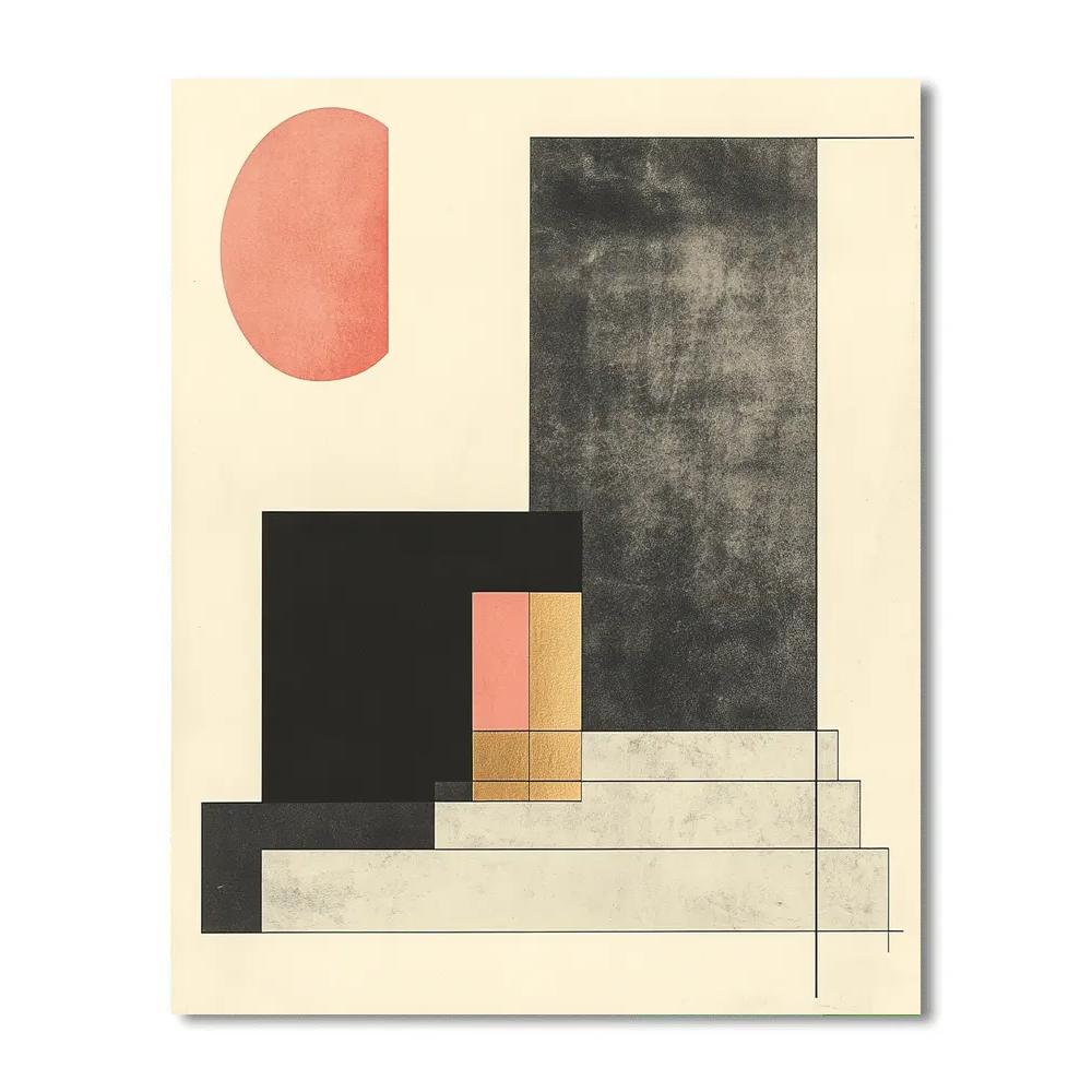 Kazimir Malevich Inspired Event Horizon Silence Grid Number painting