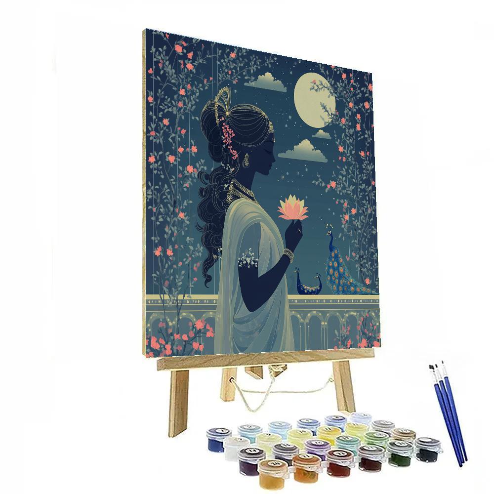 Moonlit Garden Parvati Silhouette Numbered painting kits