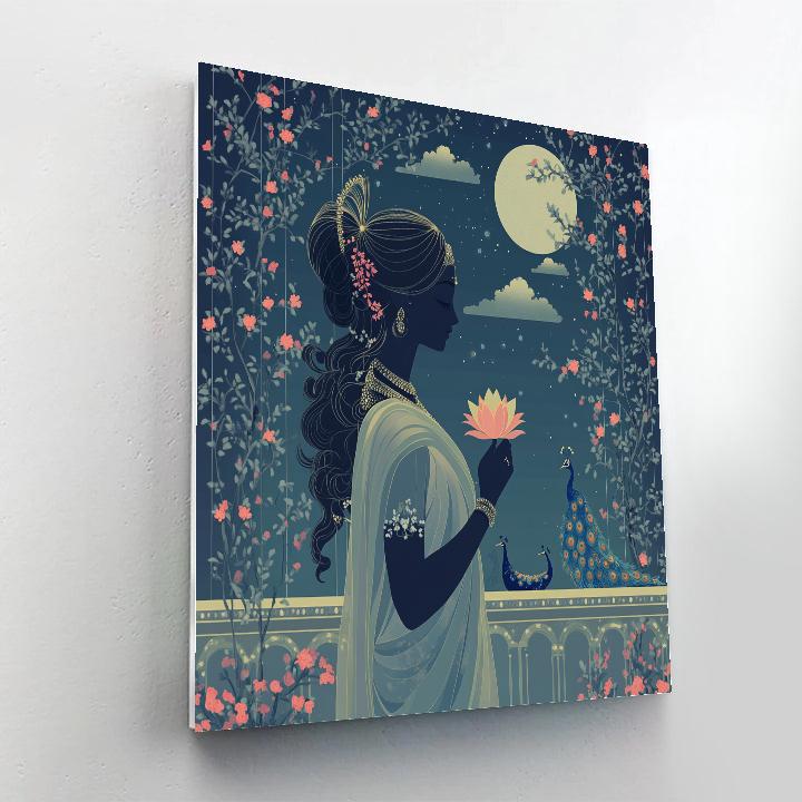 Moonlit Garden Parvati Silhouette Numbered painting kits