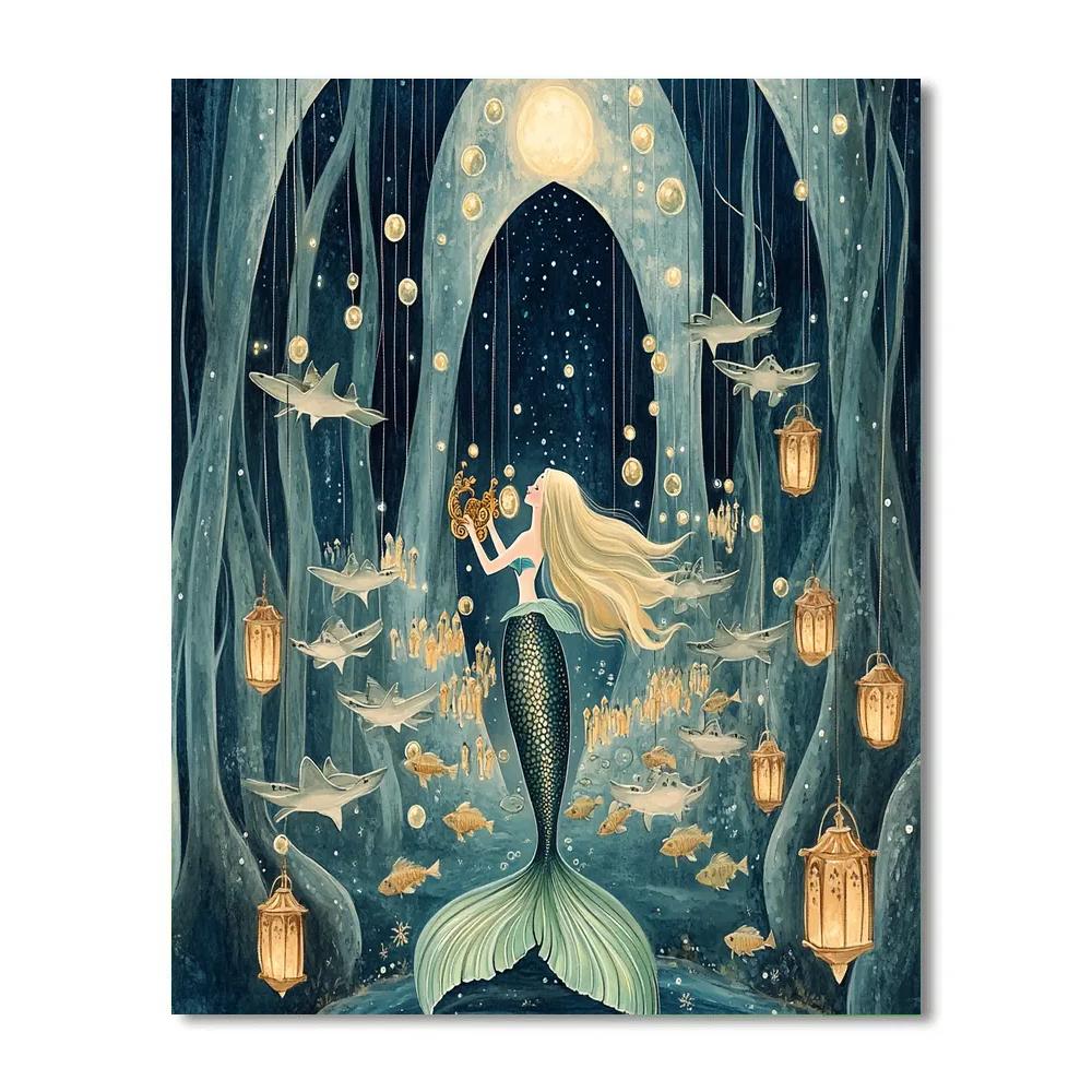 Lunar Kelp Cathedral With Mermaid Choir Paint by numbers art
