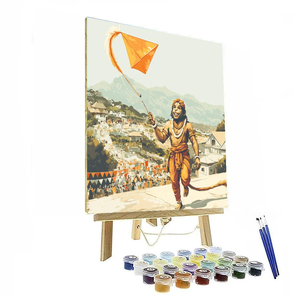 Festival Kite Flight Hanuman Number painting