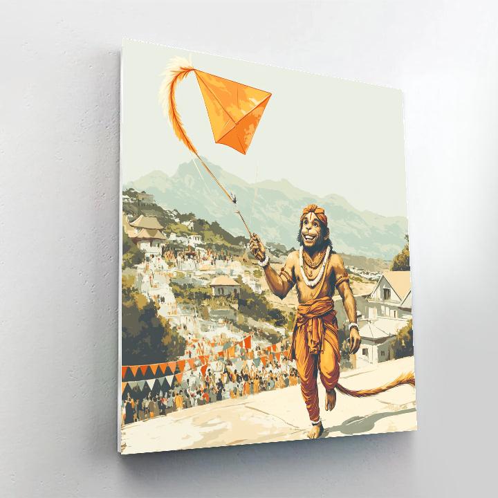 Festival Kite Flight Hanuman Number painting